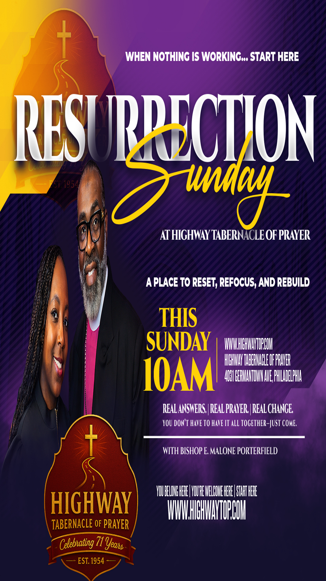 Resurrection Sunday invitation at Highway Tabernacle of Prayer